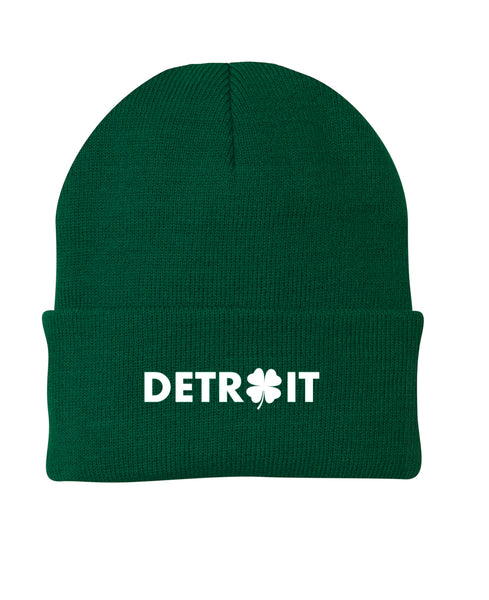 Embroidered Cuffed Knit Cap